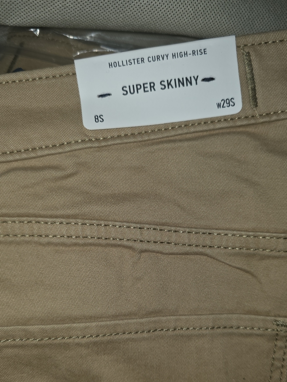 Size 8 Short! Hollister Super Skinny Curvy High-Rise Jeans - Khaki Tan $12/pair